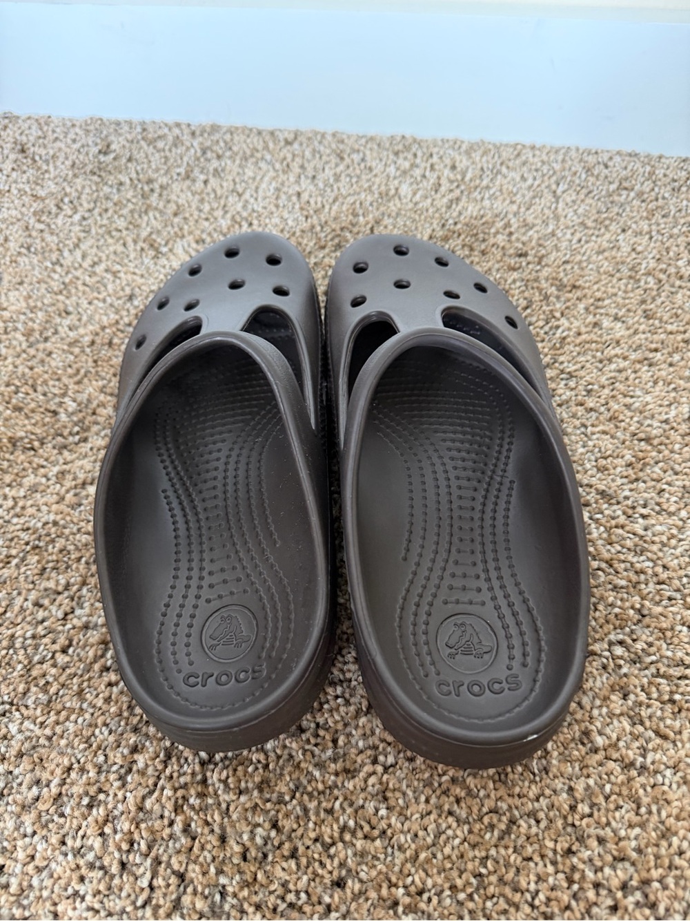 CROCS Candace Clog T-Bar Top Women's Brown Comfortable Mules Sandals - Picture 4 of 7